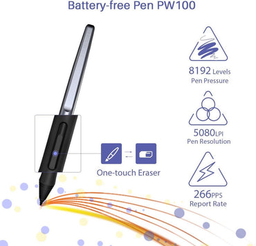 Tablette graphique HUION HS64 5080 lpi 160 x 102 mm USB Noir