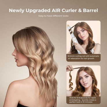 Haarstyler 5 in 1,1000W Haartrockner, Professioneller Hairstyler Föhn, 30 mm Lockenstab