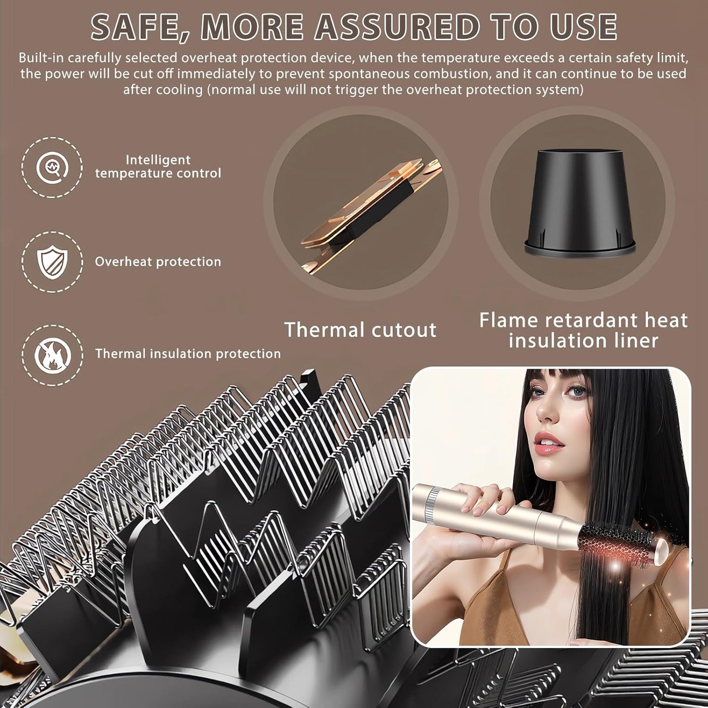 Hair Styler 5 in 1 Profi Haartrockner 1000 W, Luft-Lockenstab mit Negativ-Ionen-Technologie
