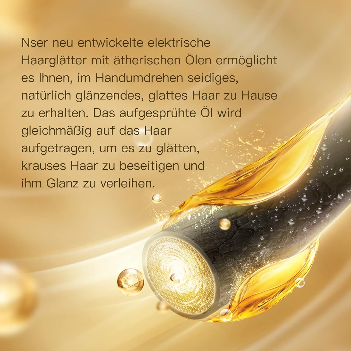GX·Diffuser Hair Glätter Bürste, Brosse à cheveux électrique avec brosse à cheveux à l'huile avec technologie capillaire Tragbar Glättbürste pour Nasses et Trockenes Haar
