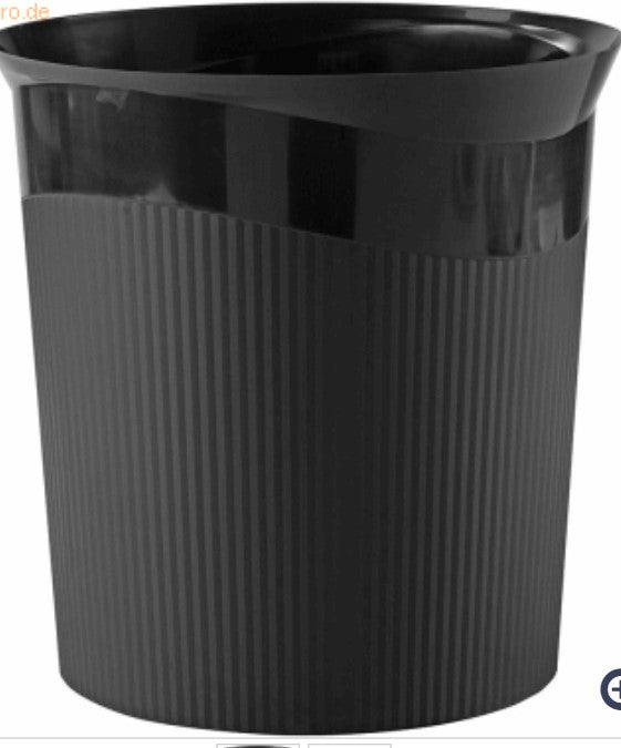 6 X HAN Papierkorb 13L Re-LOOP 28,8x28,7 cm (ØxH) 100 % Recyclingmaterial Schwarz (6 in pack)