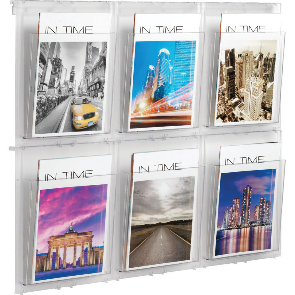 helit Wanddisplay "der placativ" 6 x DIN A4 hoch Glas klar