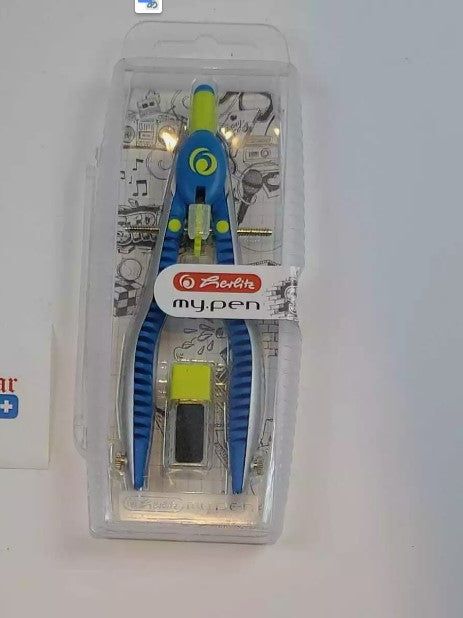 4 x Herlitz Schnellverstell-Zirkel my.pen, blau/zitrone 4 Stück