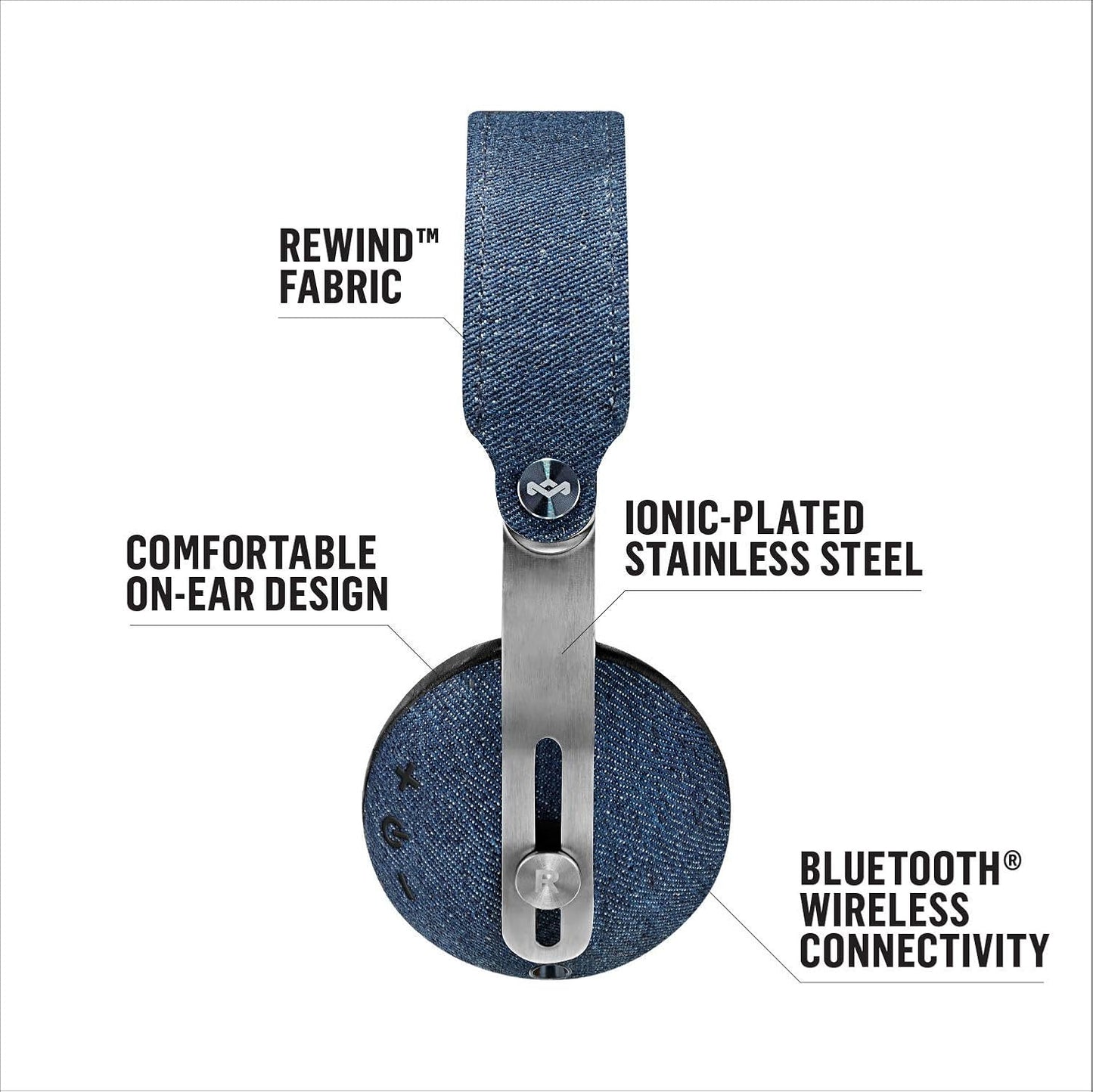 House of Marley Rise BT - Casque avec microphone - Supra-auriculaire - Bluetooth - sans fil