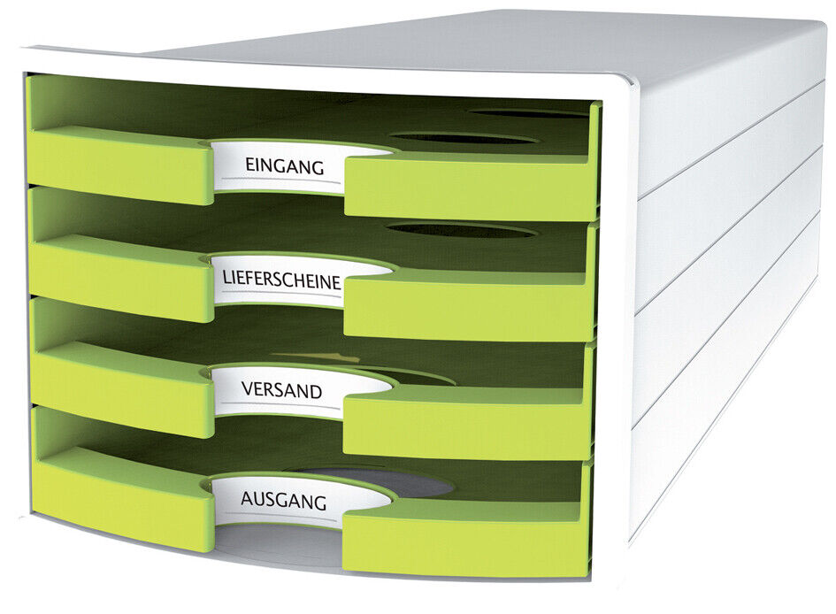 HAN Schubladenbox IMPULS 2.0 Trend Color 4 offene Schübe blanc / citron