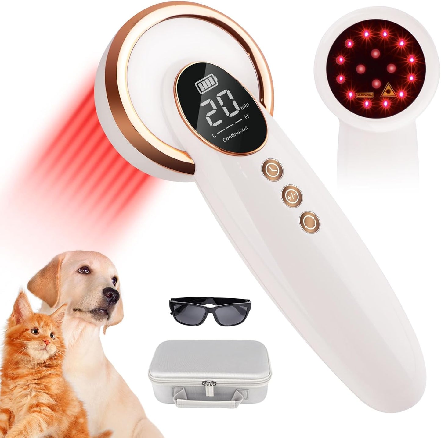 Fithope Kaltlaser-Therapiegerät Mensch/Haustier Rotlicht-Therapie 650nm&808nm