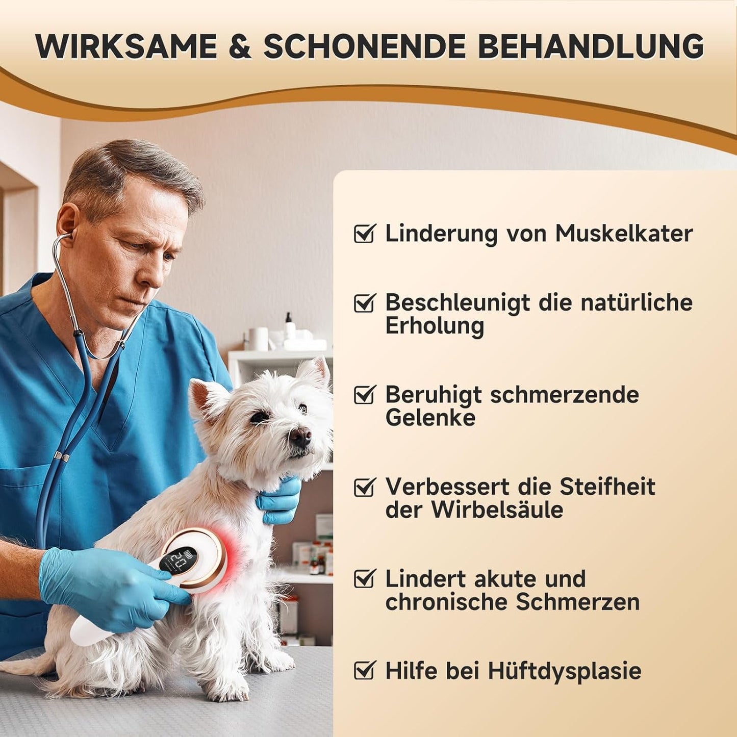 Fithope Kaltlaser-Therapiegerät Mensch/Haustier Rotlicht-Therapie 650nm&808nm
