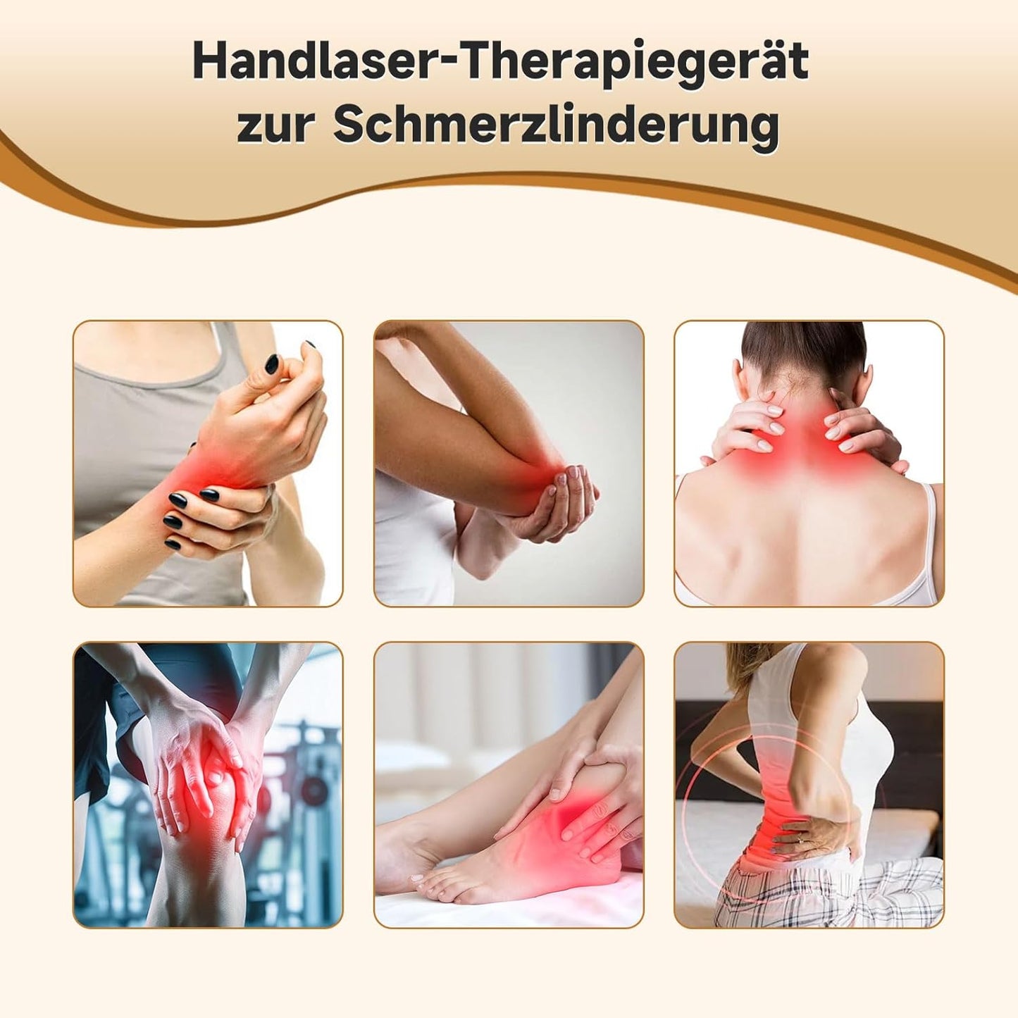Fithope Kaltlaser-Therapiegerät Mensch/Haustier Rotlicht-Therapie 650nm&808nm