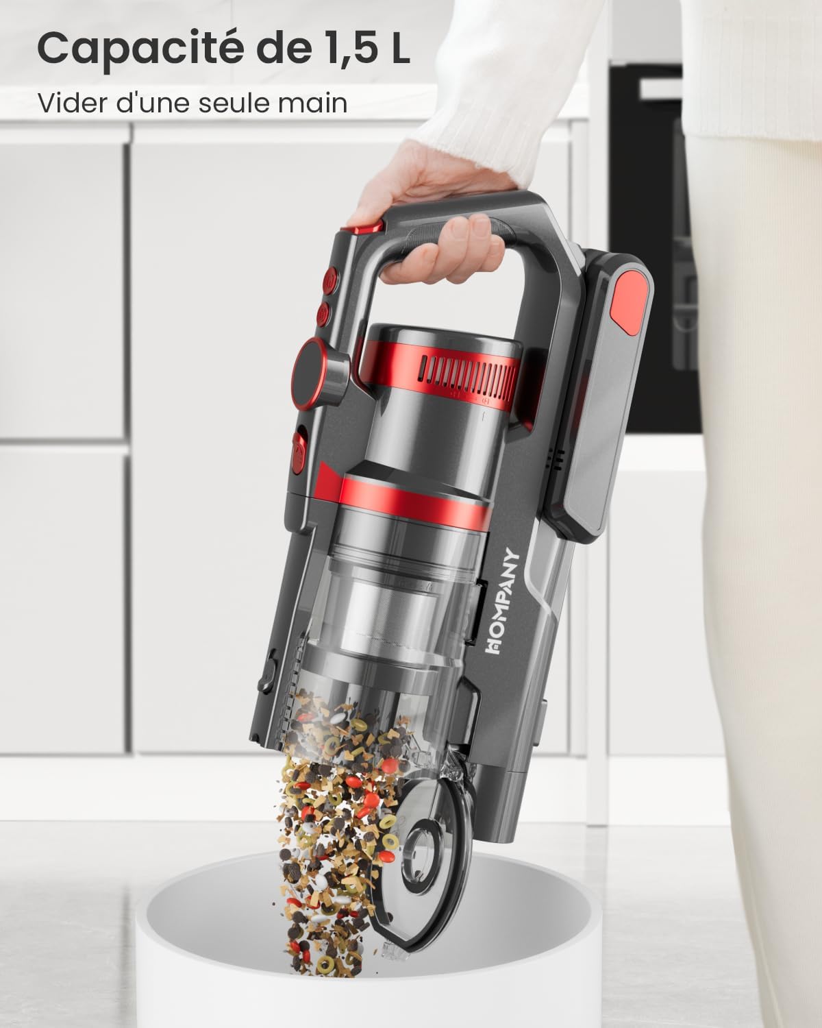 HOMPANY akku staubsauger smartvac 13 500W Rot