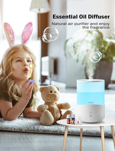 Homasy HM510A NEU Cool Mist Ultraschall-Luftbefeuchter und Öldiffusor 2,5 l Weiß