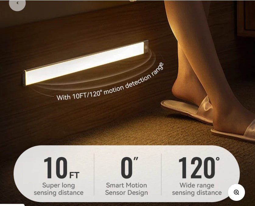 Huiveoo 30 cm Kabellose Schrankleuchten LED, 2000 mAh, wiederaufladbar, mit Bewegungsmelder(2er-Pack)