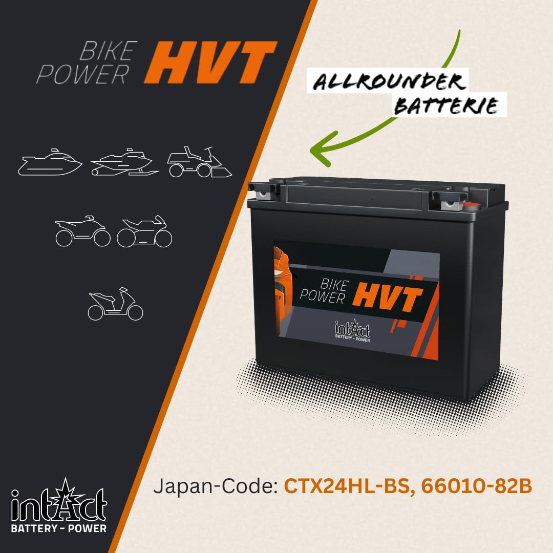 intAct Bike-Power Motorradbatterie HVT YTX24HL-BS 12V 23Ah HVT-06