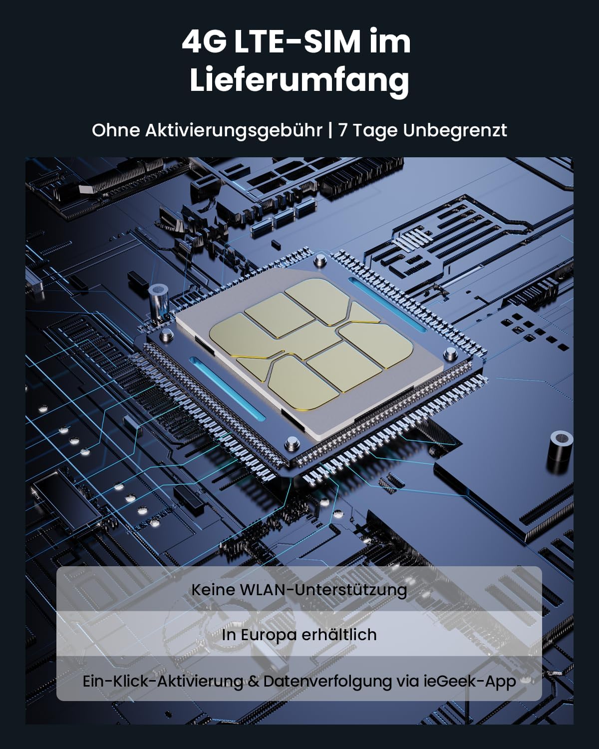 ieGeek 4G Tragbare Magnetische Überwachungskamera mit SIM-Karte Kamera Solar mit PIR & Farbnachtsicht,