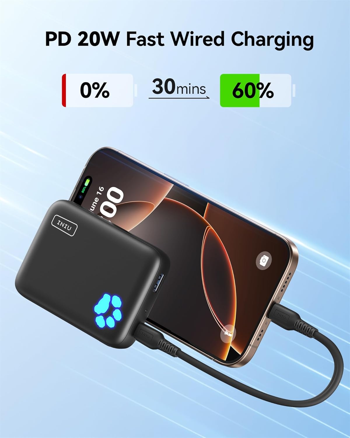 INIU Magsafe Power Bank 10000 mAh 20 W Magnetisches Schnelles Ladegerät