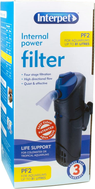 Interpet interner Aquarium Fischtank PF2 Powerfilter, reinigt Wasser,