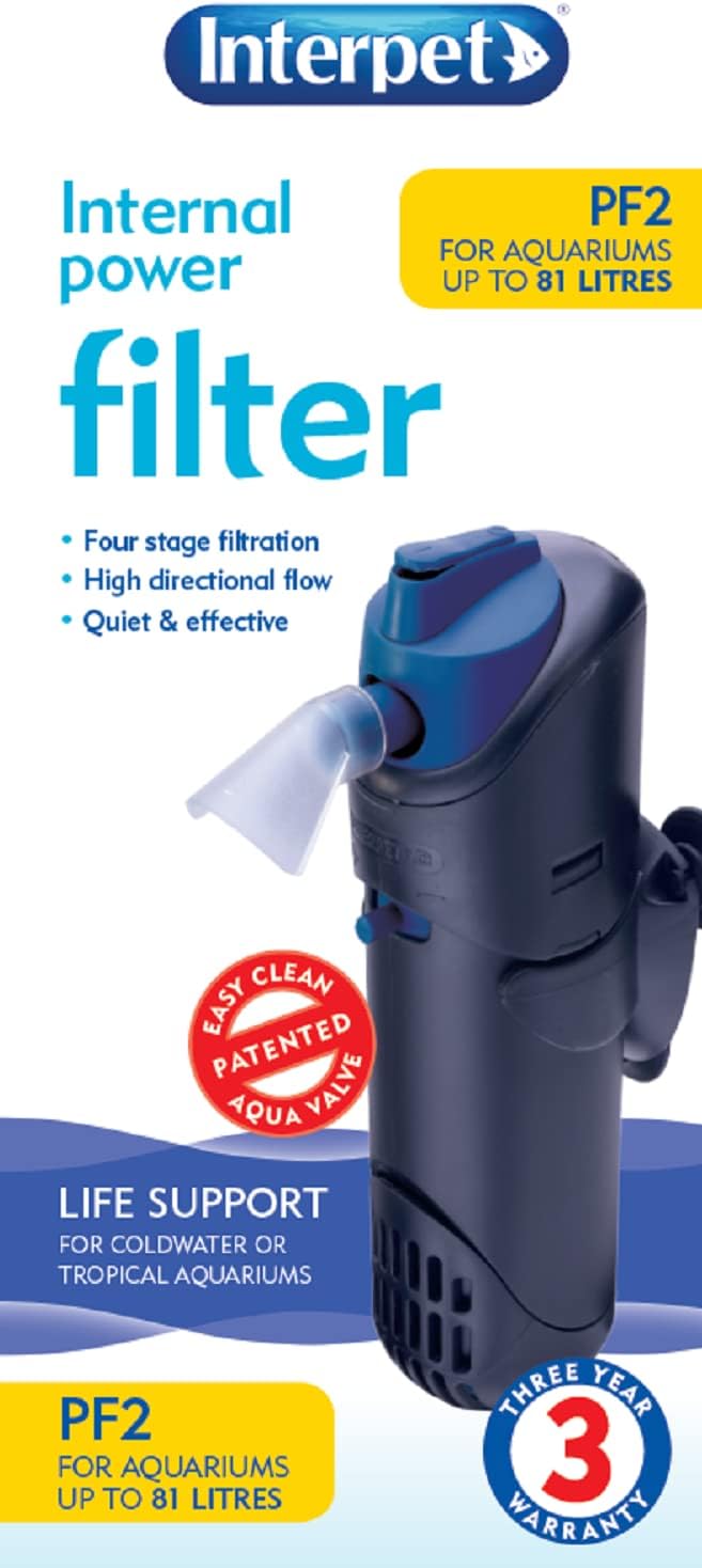 Interpet interner Aquarium Fischtank PF2 Powerfilter, reinigt Wasser,