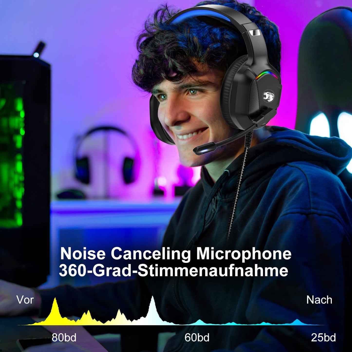 IMYB A36 Gaming Headset mit Mikrofon Stereo Surround Noise Cancelling