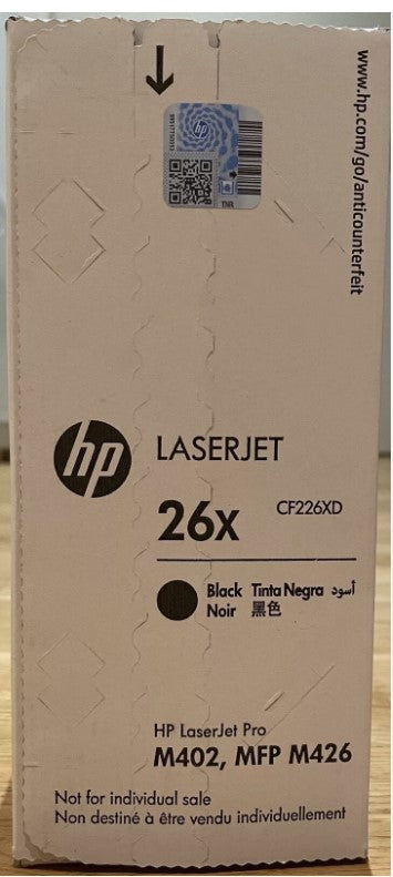 Toner noir HP 26X CF226X pour imprimantes HP LaserJet Pro M402 et M426