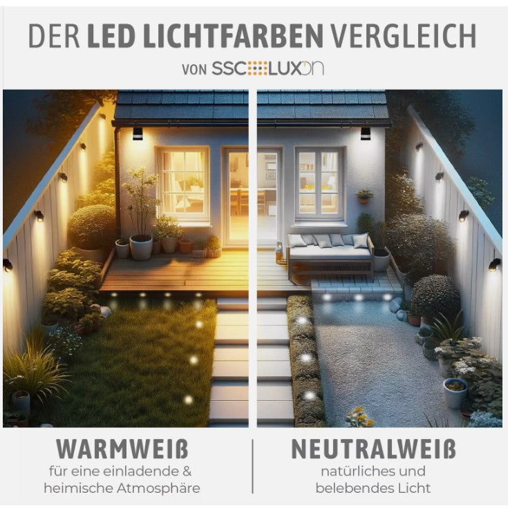 SSC-LUXon JUAVI Lampe de jardin IP67, noir, noir, barre d'éclairage, porte-jardin