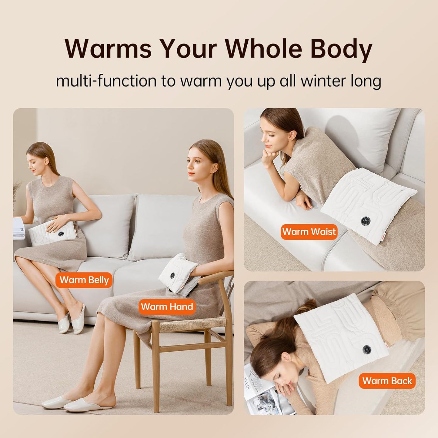 JISULIFE Handwärmer Wiederaufladbar, 10000 mAh Faltbare Handwärmertasche mit Power Bank