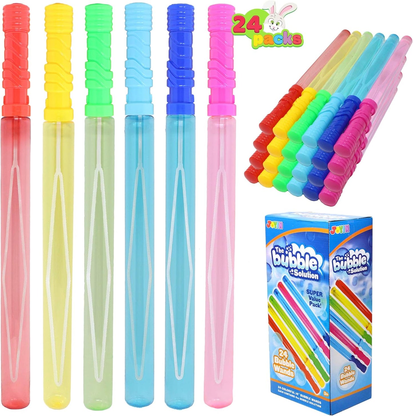 JOYIN 24 große Seifenblasenstäbe Bulk Bubbles (2 Dutzend, 14 Zoll) für Kinder