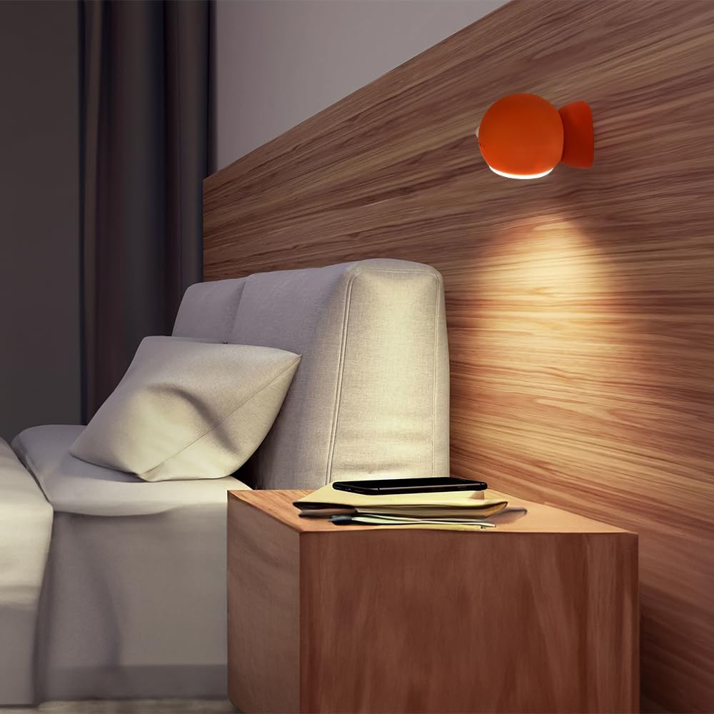 Jefedana (2 er pack) LED Wandleuchte Innen,Bewegungsmelder,dimmbar 3 Farbmodi,orange
