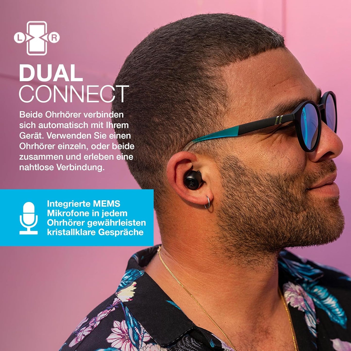 JLab Go Air Pop In Ear Kopfhörer 32+ Std Headphones Schwarz