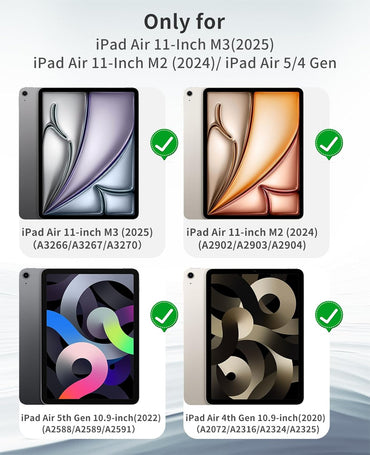 JKSML Tastatur Hülle für iPad Air 11 Zoll (M3/M2) 2025/2024 & iPad Air 5./4.Gen (Grau)