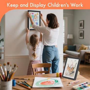 2 STÜCK Kinderkunstrahmen A4 Mit Ständer Frontöffnungs aus Holz