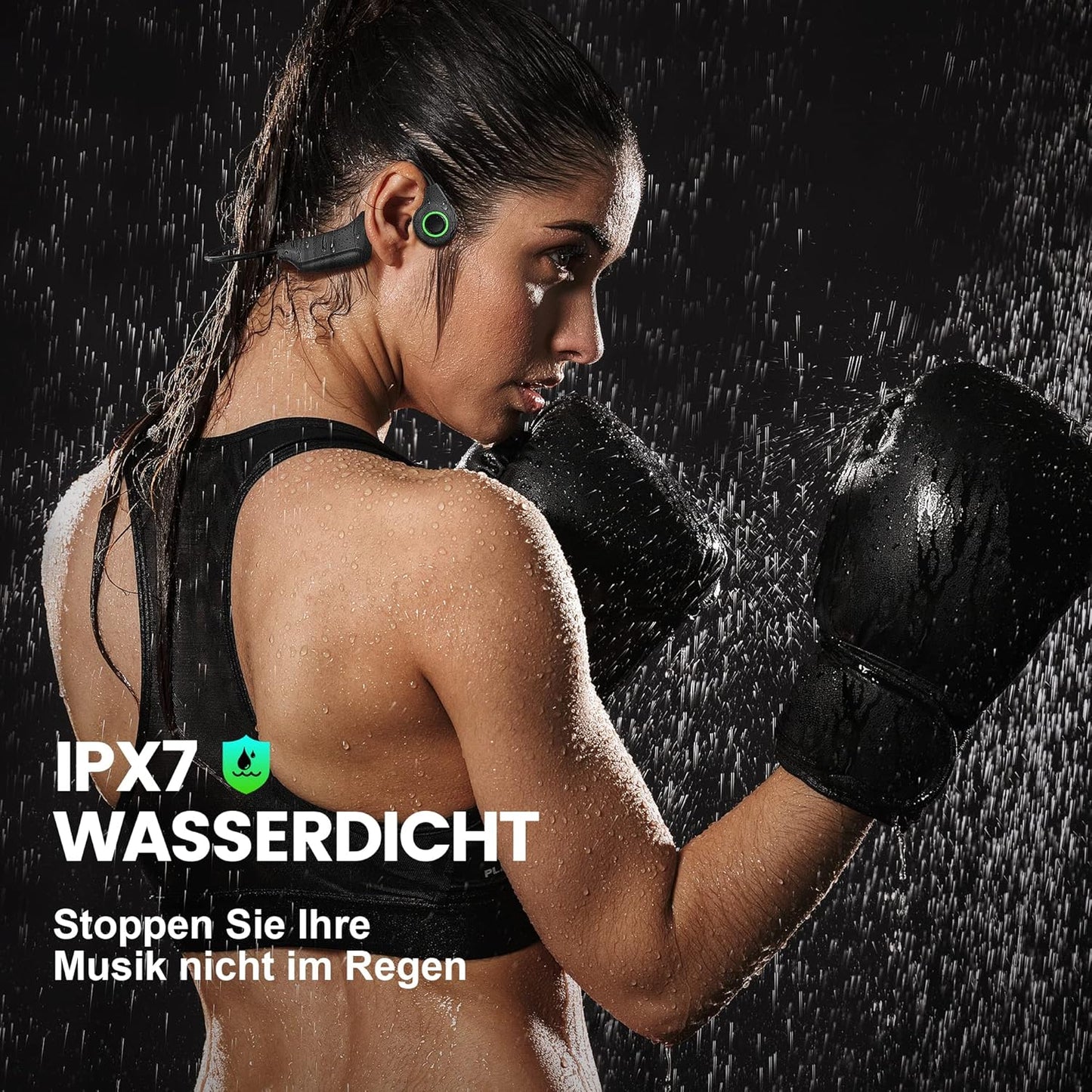 Kuggini Knochenschall Kopfhörer, Open Ear Kopfhörer mit Mikrofon, Bone Conduction Kopfhörer Bluetooth 5.2, IP67 Wasserdicht, Ultra leichte Sport Kopfhörer, zum Radfahren, für Training, Laufen