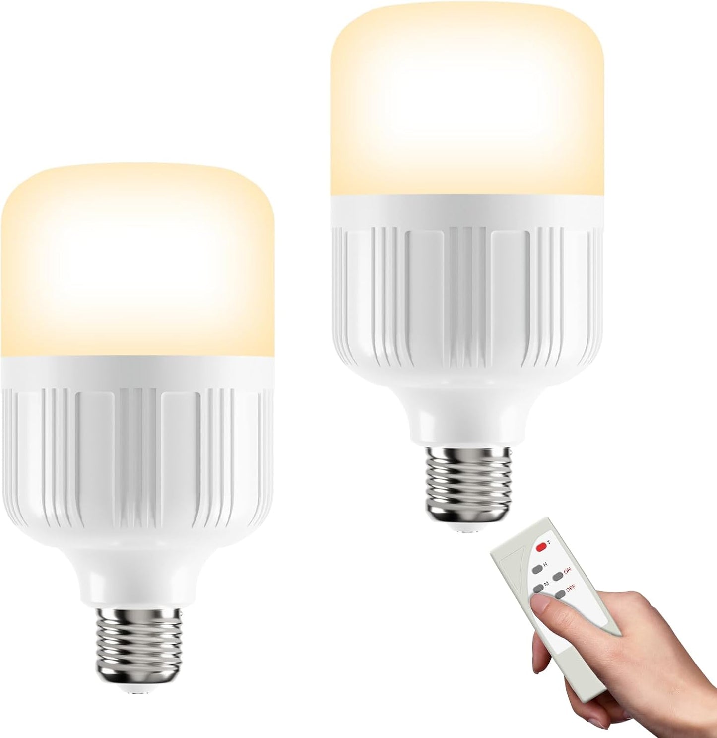 Klighten 5500mAh Wiederaufladbare Glühbirne mit Batterie,LED 7W E27 (2 er Pack)