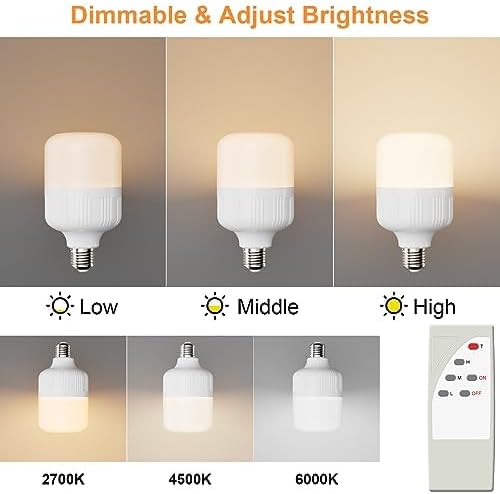 Klighten 5500mAh Wiederaufladbare Glühbirne mit Batterie,LED 7W E27 (2 er Pack)
