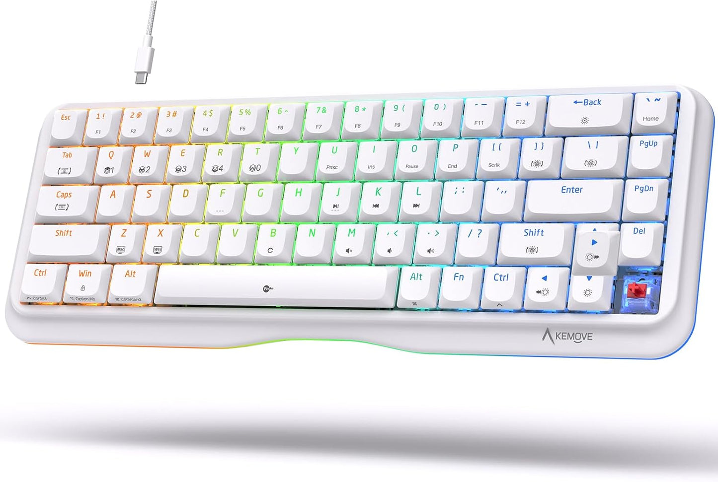 KEMOVE K68se Gaming Mechanische Tastatur mit Red Linear Switch 68 Tasten Typ-C