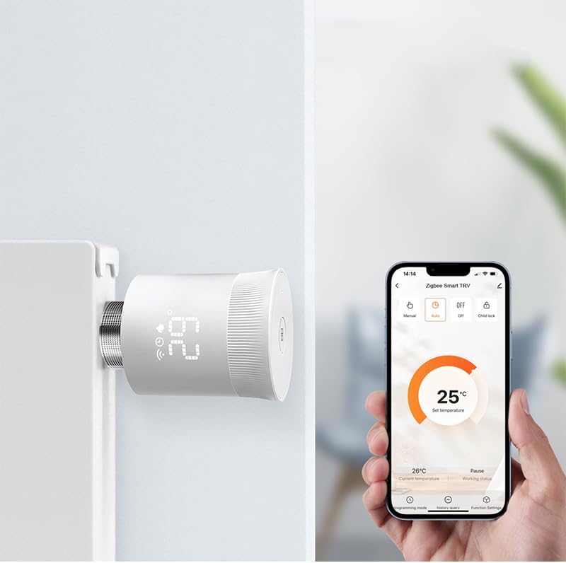 Smart Heizkörperthermostat mit App-Funktion,Zigbee 3.0 Hub, kompatibel mit Amazon Alexa/Home Assistant