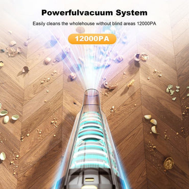 KITBEZN Handstaubsauger, Kabellos 12000PA USB Aufladbar Tragbar Leicht Mini Staubsauger, Nass und Trocken
