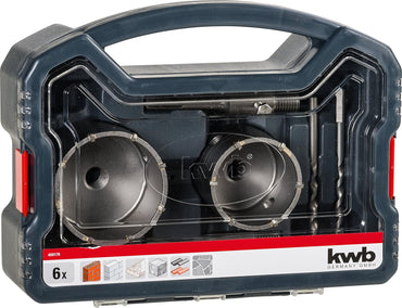 kwb Power-Box Bohrer-Set, Durchmesser 68 mm und 82 mm mit 2 Zentrierbohrern