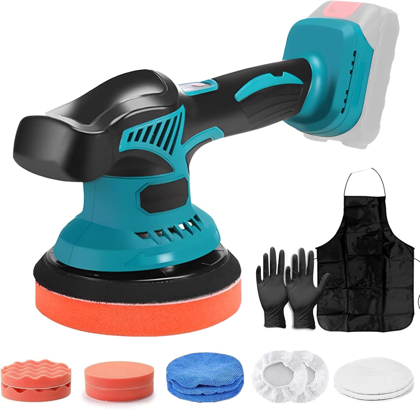 Akku Poliermaschine, 21V Exzenter Poliermaschine mit Makita 18V-21V Akkus 2800-7600 RPM (ohne Akku)