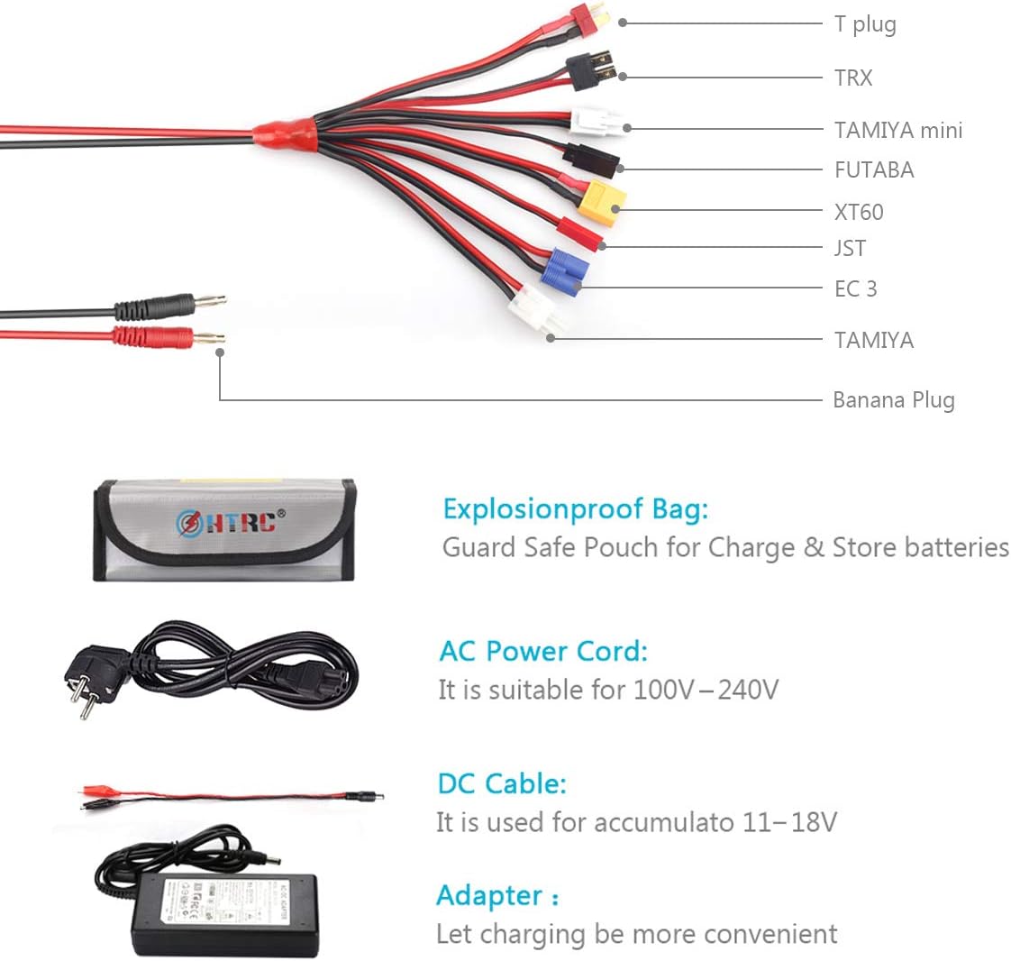 LiPo Balance Ladegerät, 1S-6S Digital Discharger Akku Ladegerät 80W 6A