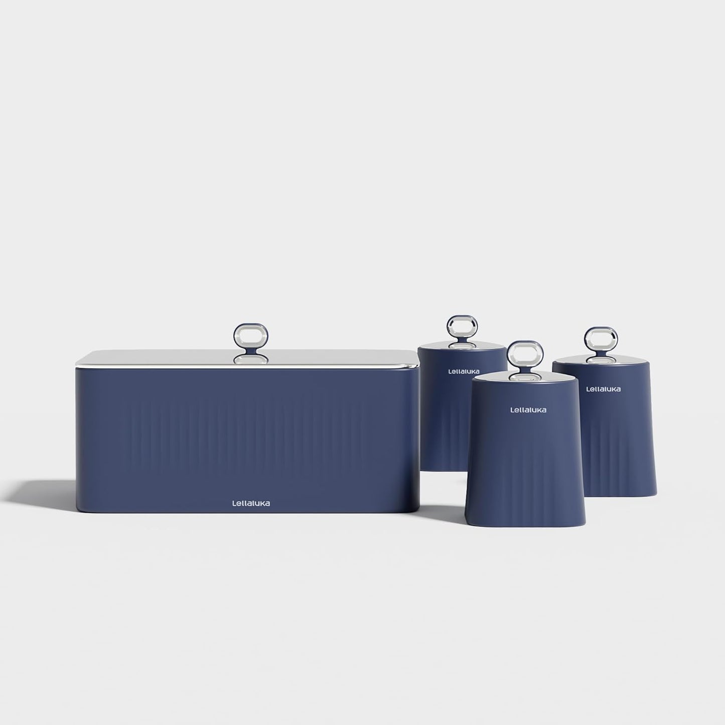 Lellaluka Brotkasten 4er Set, Zuckerdose, Mehl Aufbewahrung & Kaffeedose luftdicht, Brotbox