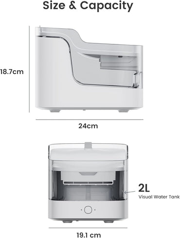 Lefant Intelligenter Katzenbrunnen, Wasserbrunnen avec App 8 Filtrationschichten