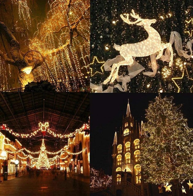 30M 300 LED Lichterkette Warmweiß 8 Lichtmodi Party Garten Innen Außen Deko Weihnachtsbeleuchtung