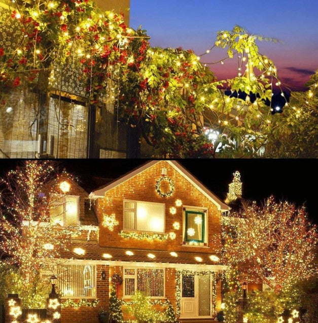 30M 300 LED Lichterkette Warmweiß 8 Lichtmodi Party Garten Innen Außen Deko Weihnachtsbeleuchtung