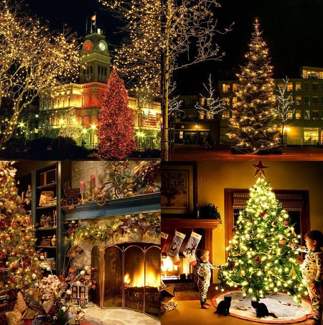 30M 300 LED Lichterkette Warmweiß 8 Lichtmodi Party Garten Innen Außen Deko Weihnachtsbeleuchtung
