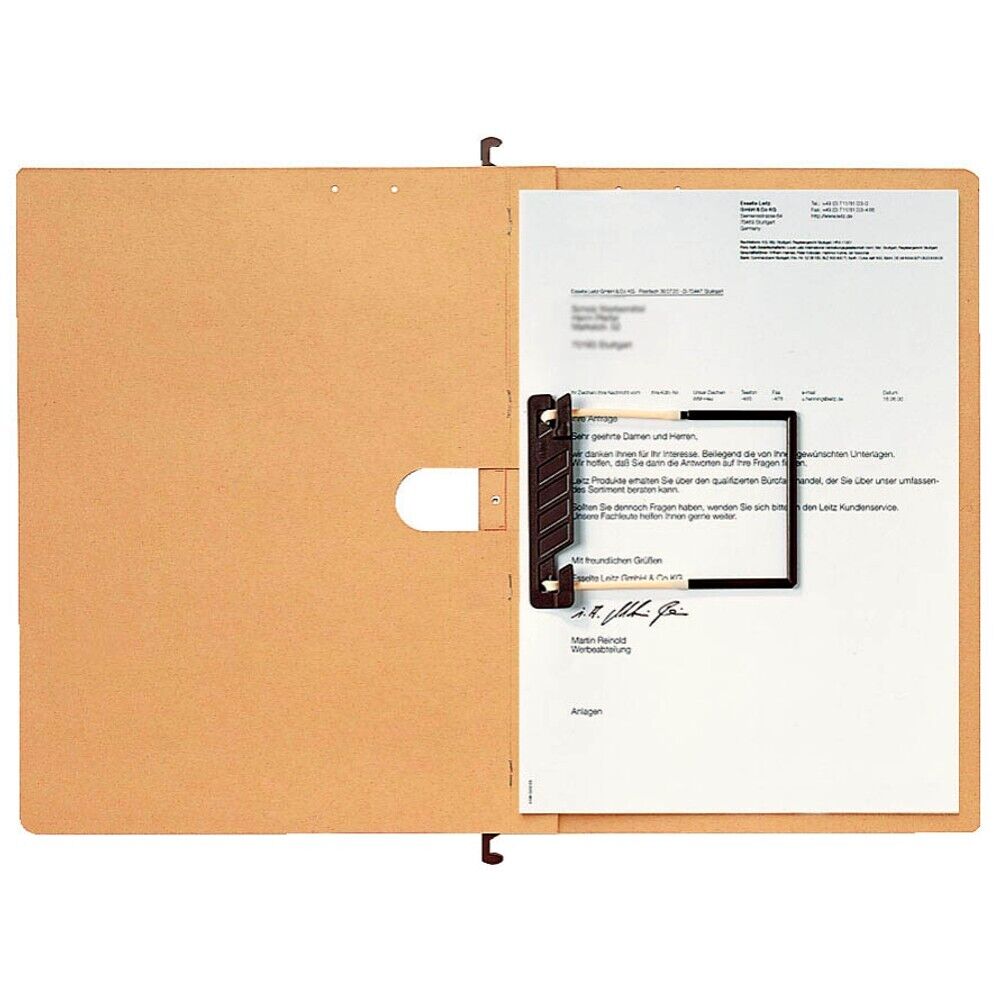 Porte-documents LEITZ ALPHA® 1989 en carton brun naturel, 2 poignées peintes, 25 pièces