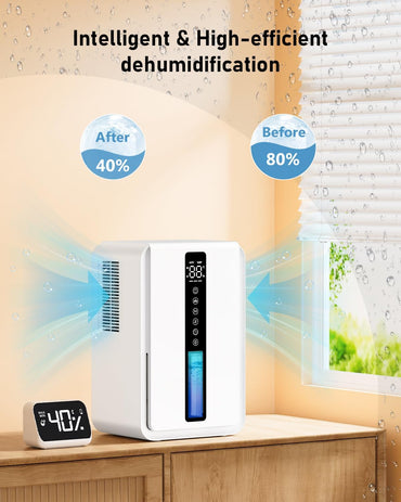 Luftentfeuchter 2500 ml mit automatischer Abschaltung,6–48 Stunden Timer, 3 Arbeitsmodi