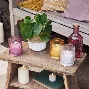 Lights4fun 3er Set TruGlow Teelichter LED Teelichter LED Windlicht batteriebetrieben 10cm