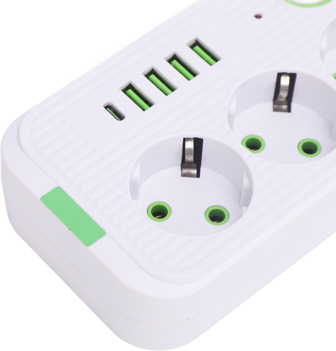LUFEIS 4-Port USB A 3-Buchse 8 in 1 Steckdosenleiste mit breiter Anwendung und 2 m Kabel weiß