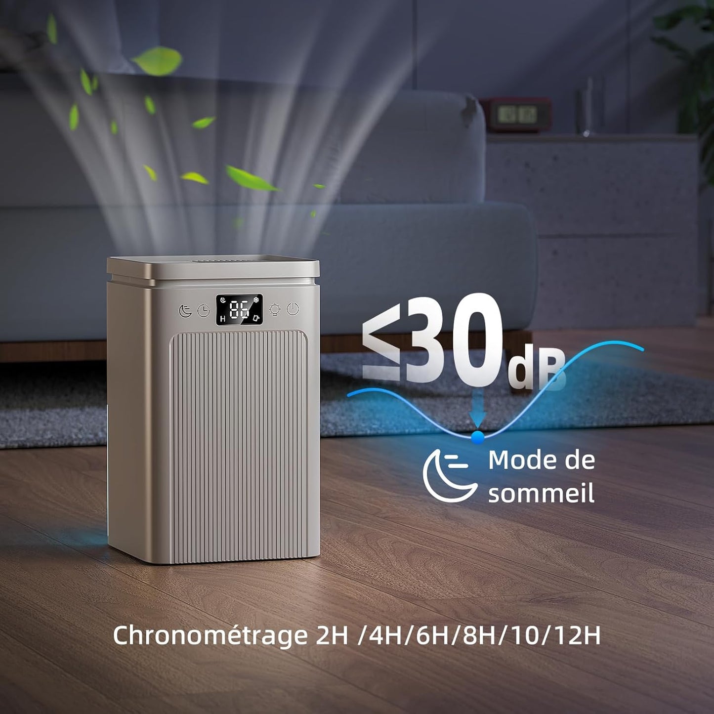 HY25 Luftentfeuchter, 2,2 l, elektrisch, tragbar, automatische Abschaltung, Timer 6/8/10 Stunden