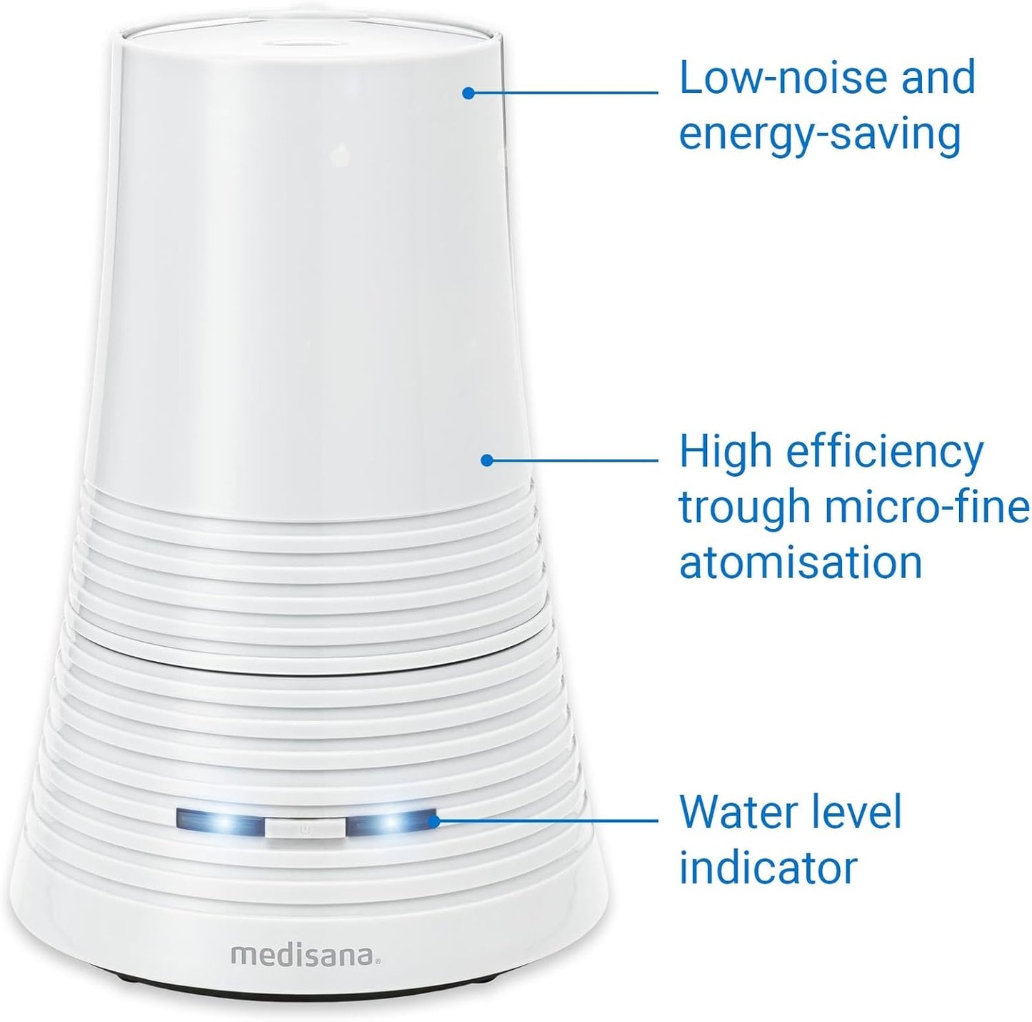 Medisana AH 662 Ultraschall Airbefeuchter Purificateur d'air 900 ml 15 Stunden Laufzeit, Blanc