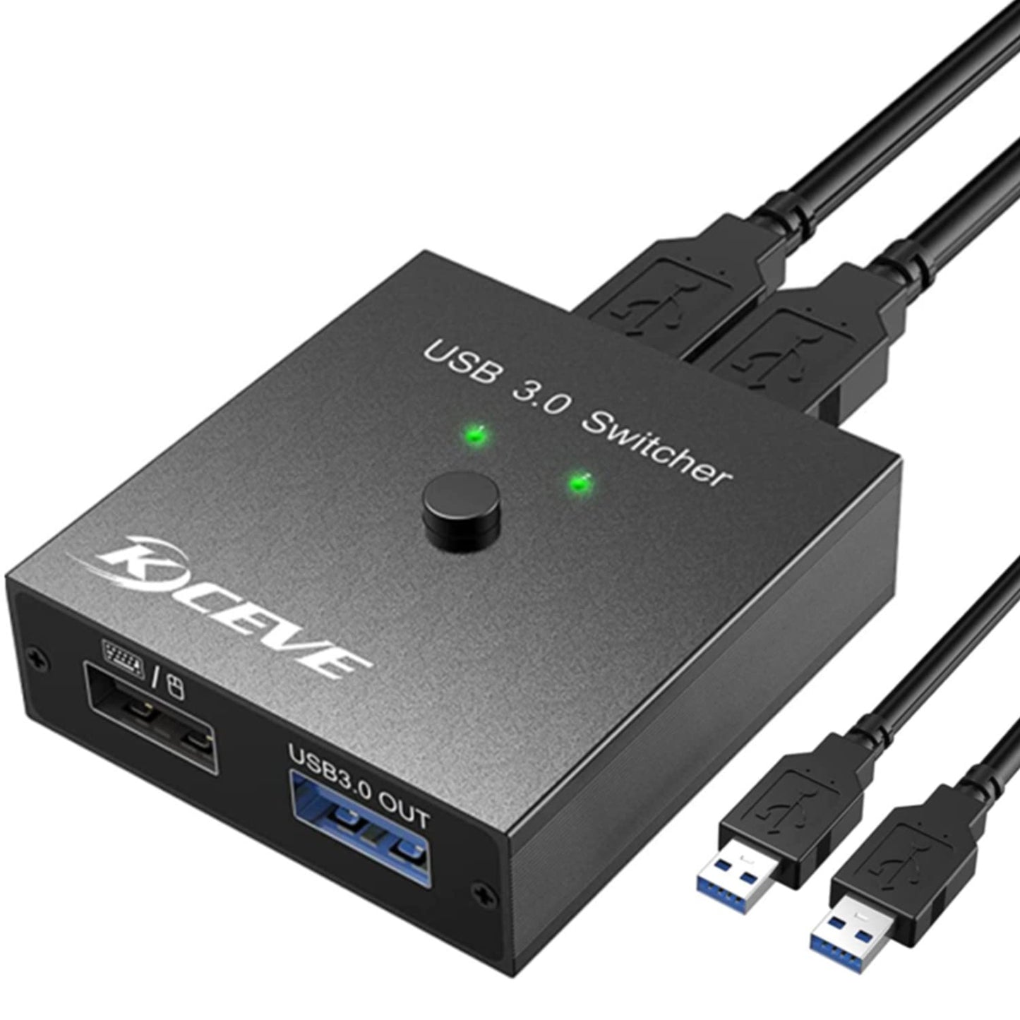 MLEEDA USB 3.0-Switch, 2-in-2-Out-USB-Switcher für 2 Computer,